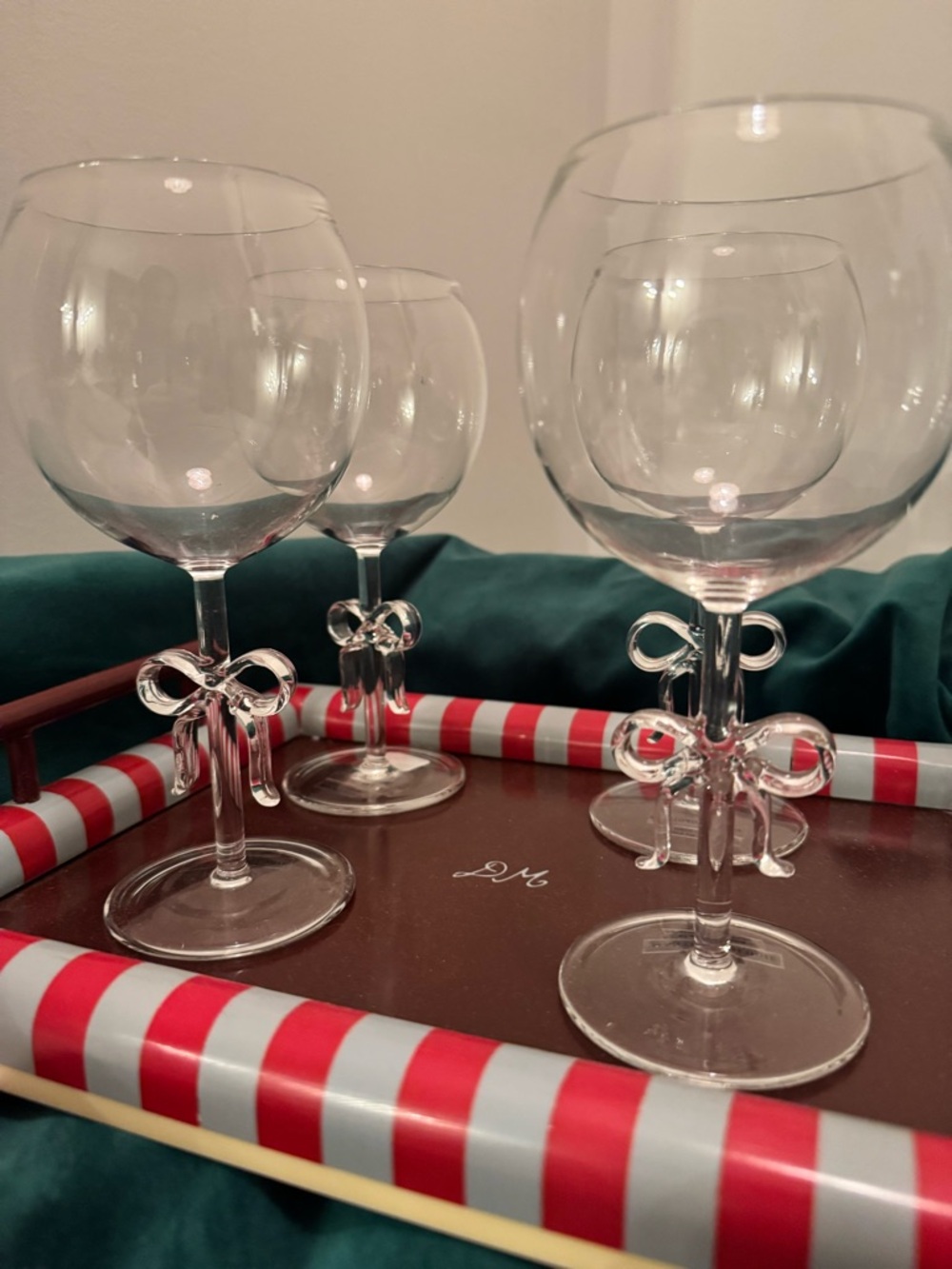 Anthropologie Bow Wine Glasses (4) NEW